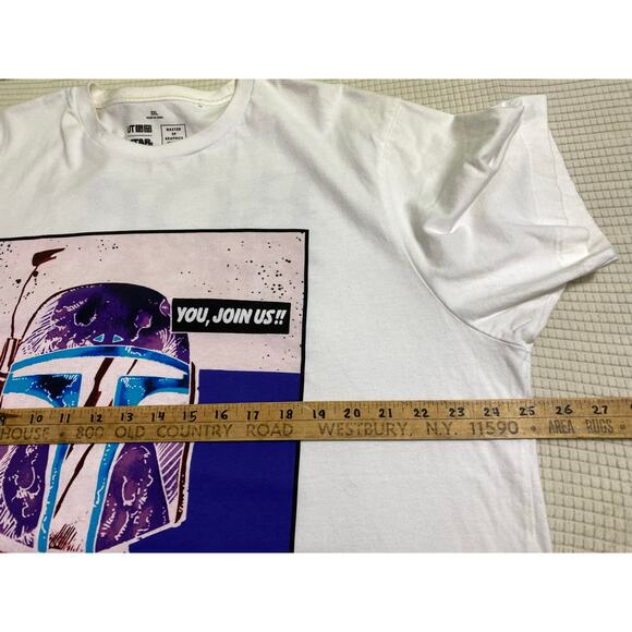 Uniqlo Unisex Star Wars Mandalorian Boba Fett S/S T-Shirt LB3 White Size 2XL - Picture 3 of 7